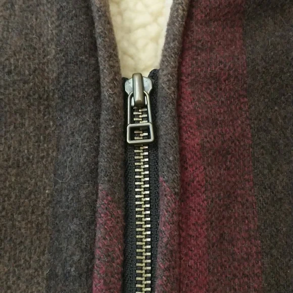 Perry Ellis Wool Blend Vest, Zipper, Lined, Brown, Red And Gray, Men's Size XL - Picture 6 of 6